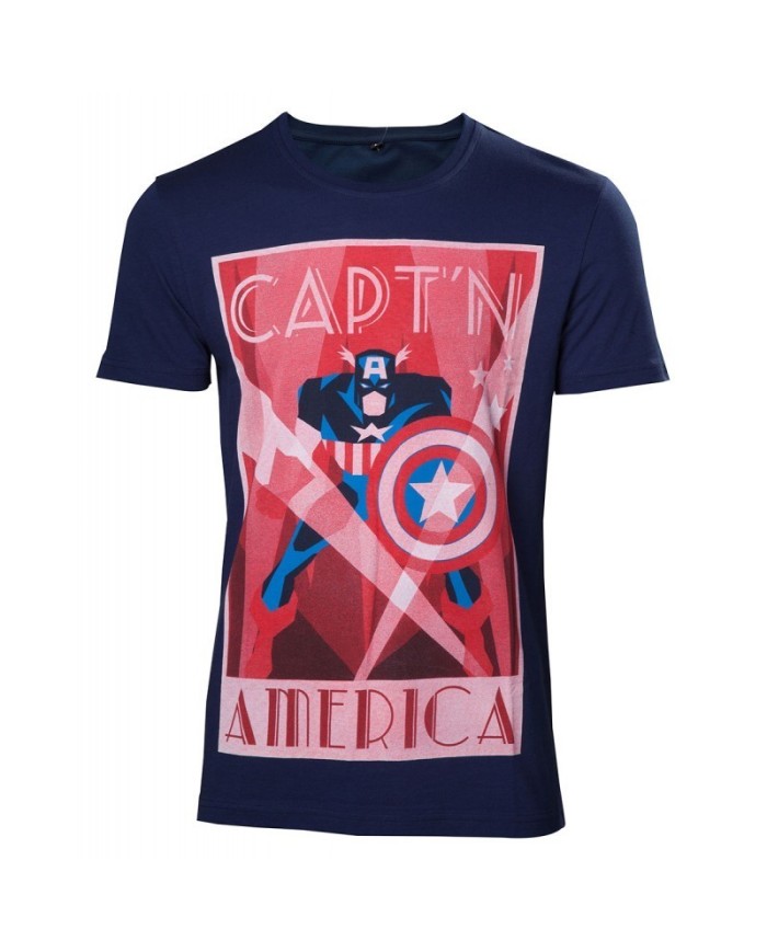Camiseta Capitán América con Escudo Marvel - Hombre TALLA CAMISETA L