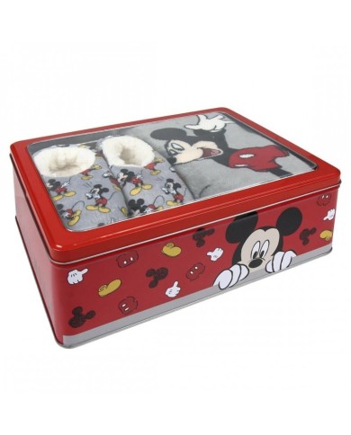 SET CAJA METÁLICA MICKEY TALLA CAMISETA NIÑO TALLA 98 - 3 AÑOS