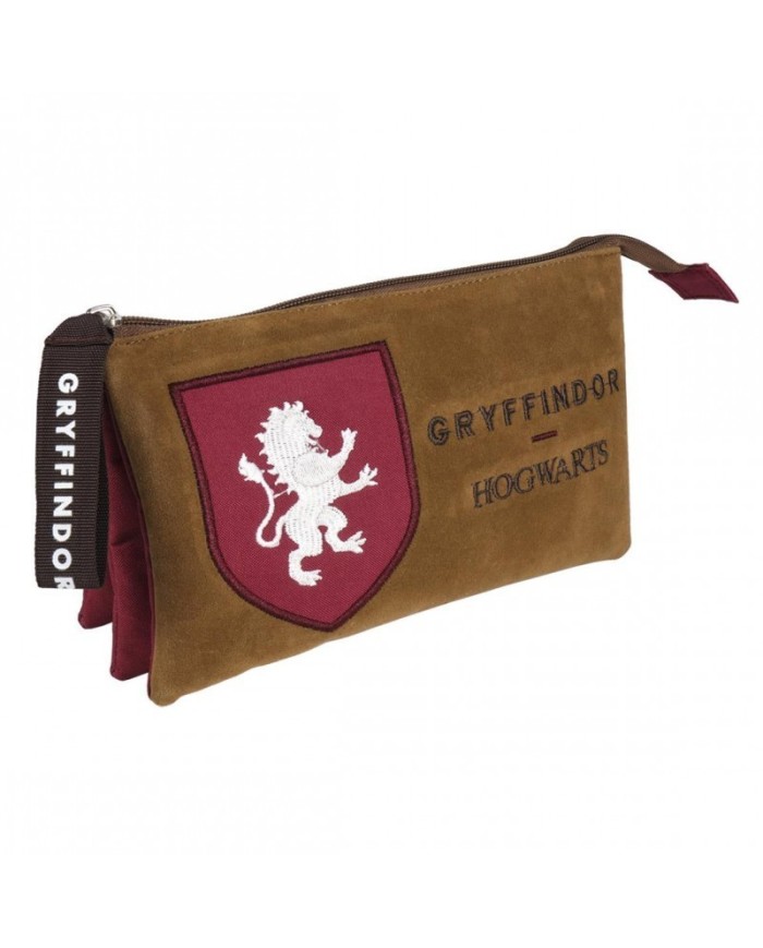 Estuche / Portatodo Plano 3 Compartimentos Harry Potter Gryffindor