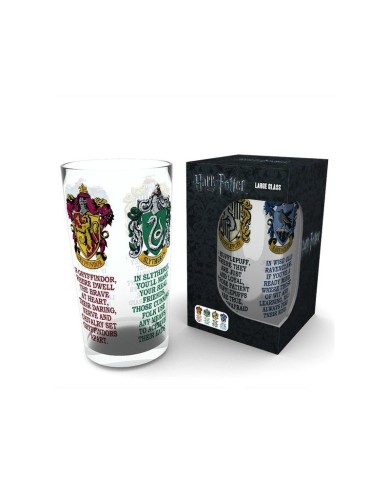 Vaso largo de cristal Harry Potter Logos House Crest