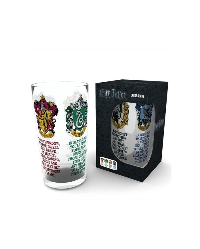 Vaso largo de cristal Harry Potter Logos House Crest