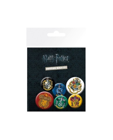 Set de 6 chapas Harry Potter Crests