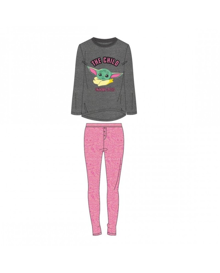 PIJAMA LARGO SINGLE JERSEY THE MANDALORIAN THE CHILD TALLA CAMISETA M