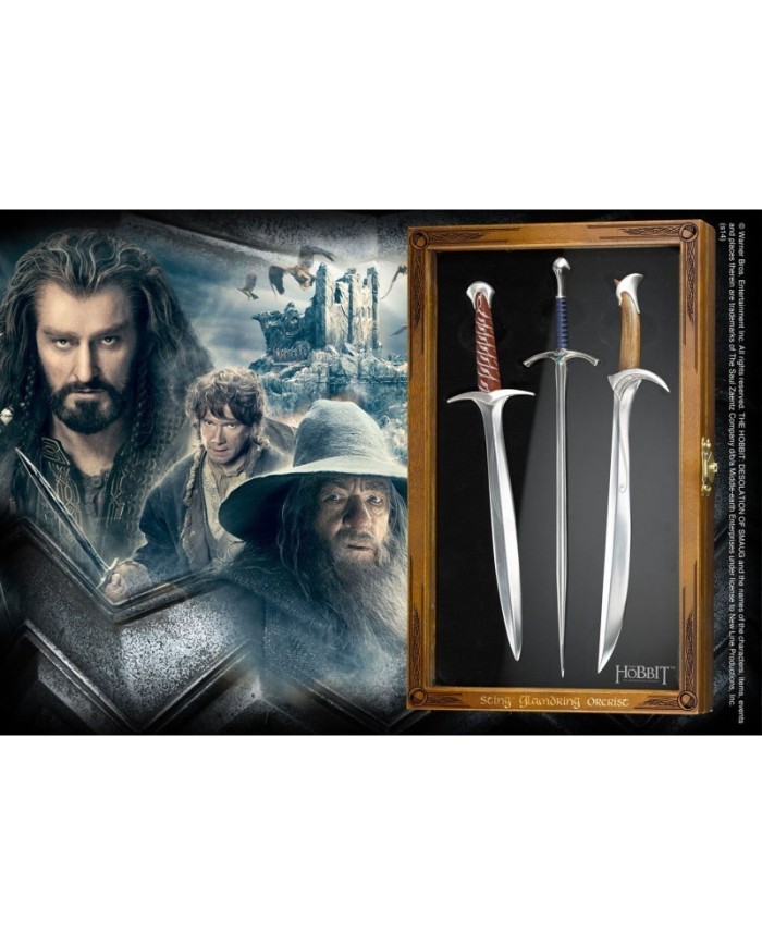 El Hobbit - Set de 3 Abrecartas Espadas Glamdring, Sting y Orcrist