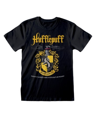 Camiseta Harry Potter - Hufflepuff Black Crest - Unisex - Talla Adulto TALLA CAMISETA M