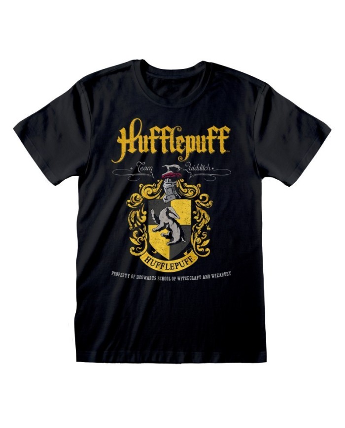 Camiseta Harry Potter - Hufflepuff Black Crest - Unisex - Talla Adulto TALLA CAMISETA M
