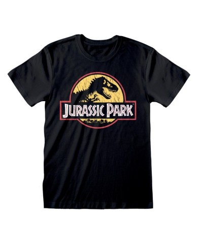 Camiseta Jurassic Park - Original Logo Distressed - Unisex - Talla Adulto TALLA CAMISETA M