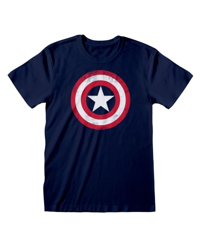 Camiseta Marvel Comics Captain America - Shield Distressed - Unisex - Talla Adulto TALLA CAMISETA M