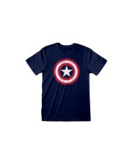 Camiseta Marvel Comics Captain America - Shield Distressed - Unisex - Talla Adulto TALLA CAMISETA L