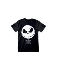 Camiseta Nightmare Before Christmas - Jack Face & Logo - Unisex - Talla Adulto TALLA CAMISETA S