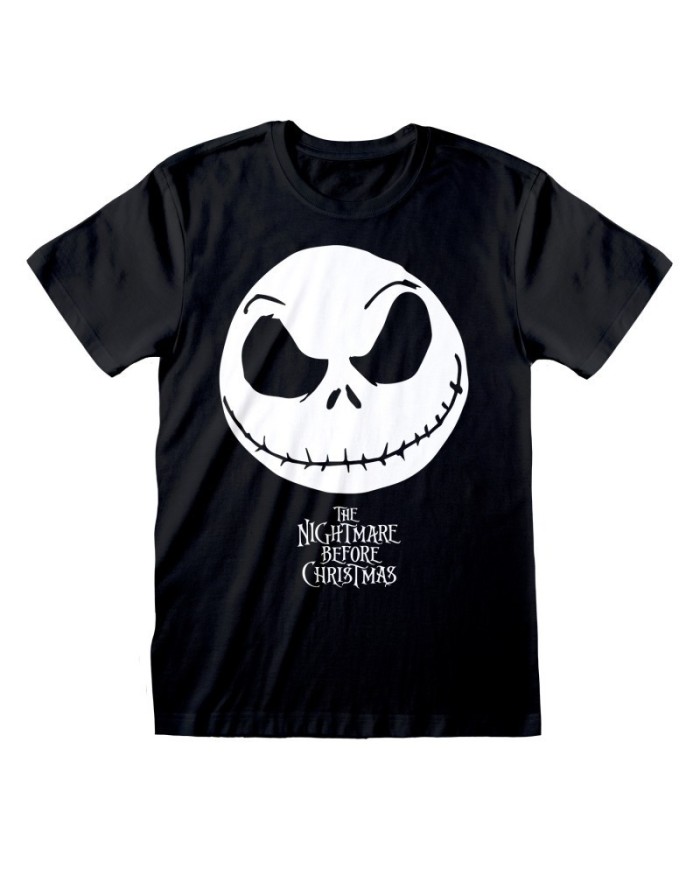 Camiseta Nightmare Before Christmas - Jack Face & Logo - Unisex - Talla Adulto TALLA CAMISETA M