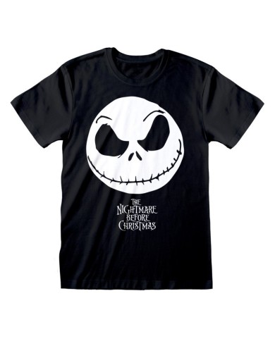 Camiseta Nightmare Before Christmas - Jack Face & Logo - Unisex - Talla Adulto TALLA CAMISETA L