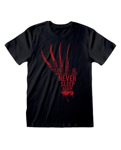 Camiseta Nightmare On Elm St, A - Glove Text - Talla Adulto TALLA CAMISETA S