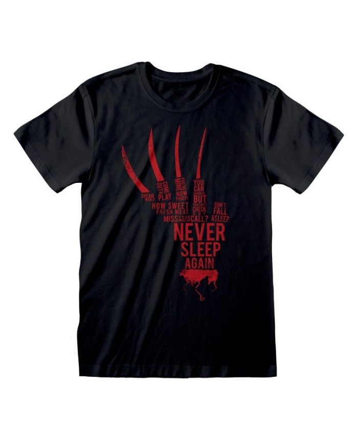 Camiseta Nightmare On Elm St, A - Glove Text - Talla Adulto TALLA CAMISETA S