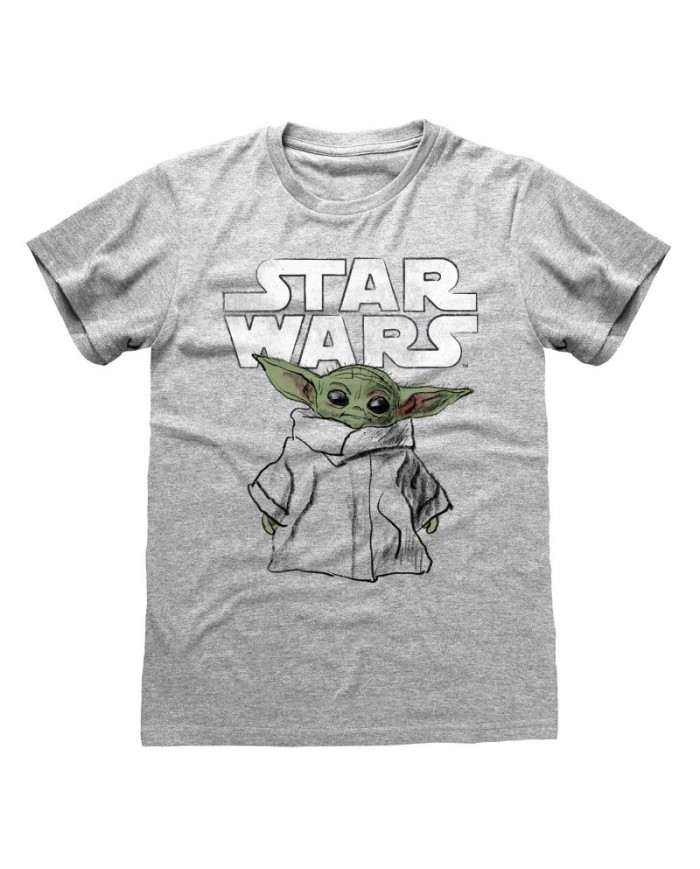 Camiseta Star Wars : Mandalorian, The - Child Sketch - Unisex - Talla Adulto TALLA CAMISETA L