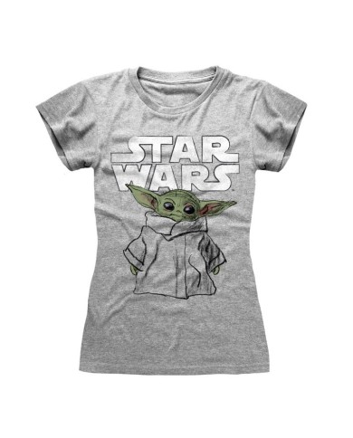 Camiseta Star Wars : Mandalorian, The - Child Sketch - Mujer - Talla Adulto TALLA CAMISETA L