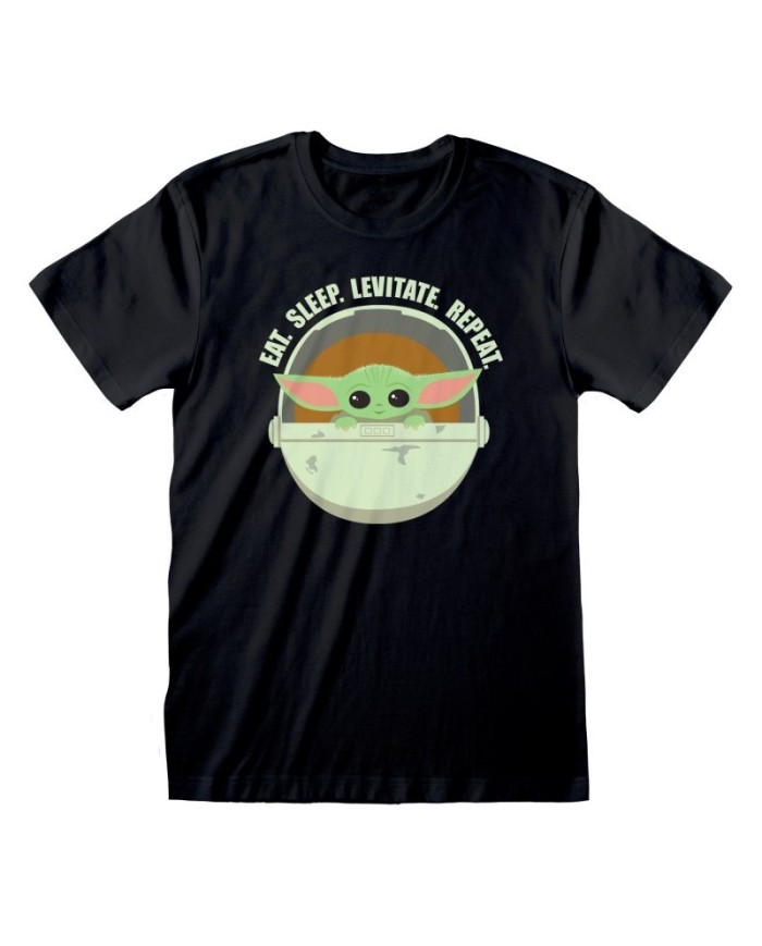 Camiseta Star Wars : Mandalorian, The - Eat Sleep Levitate - Unisex - Talla Adulto TALLA CAMISETA L