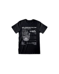 Camiseta Star Wars - Millenium Falcon Sketch  - Unisex - Talla Adulto TALLA CAMISETA M