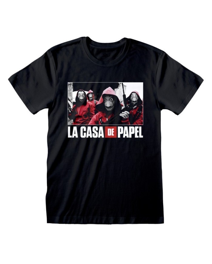 Camiseta La Casa De Papel - Photo And Logo  - Unisex - Talla Adulto TALLA CAMISETA M