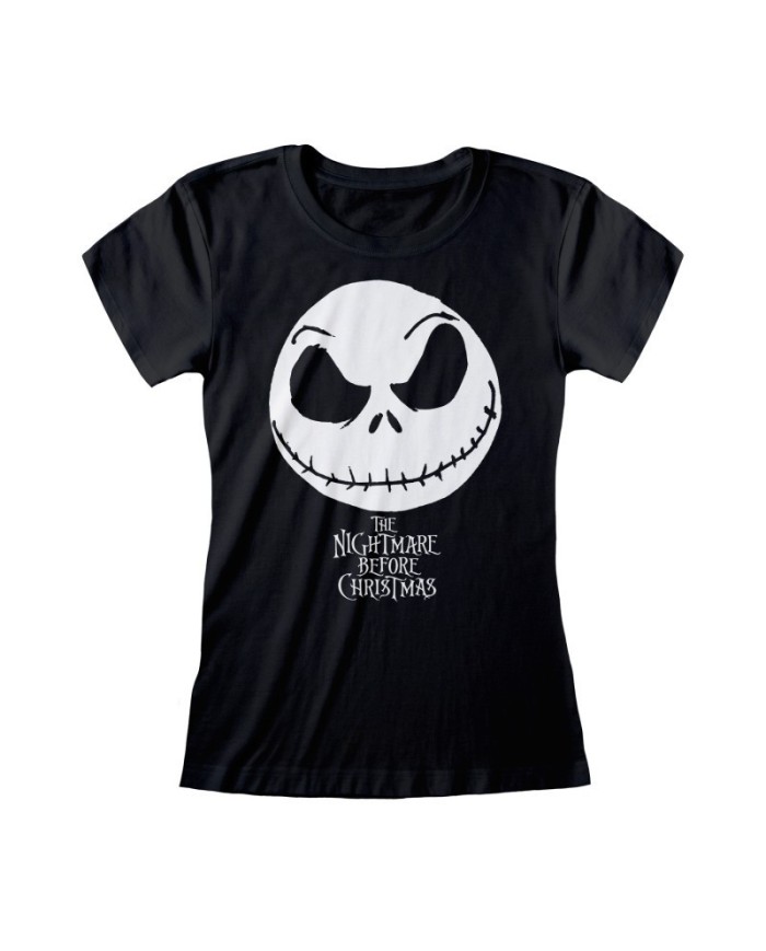 Camiseta Nightmare Before Christmas - Jack Face & Logo - Mujer - Talla Adulto TALLA CAMISETA M