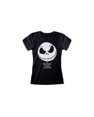 Camiseta Nightmare Before Christmas - Jack Face & Logo - Mujer - Talla Adulto TALLA CAMISETA L