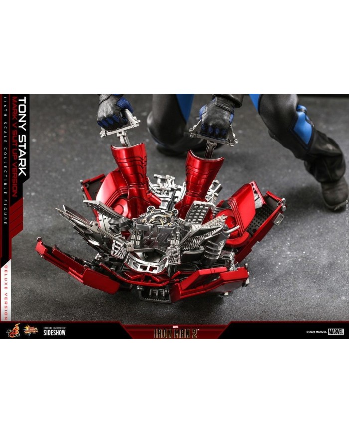 Tony Stark (Mark V Suit Up Version) Deluxe Iron Man 2 Figura Movie Masterpiece 1/6