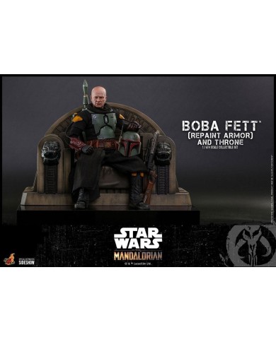 Boba Fett (Repaint Armor) and Throne - Star Wars The Mandalorian Figura 1/6