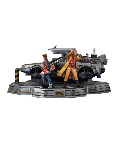 Full Set Deluxe: DeLorean + Marty McFly + Doc Brown Regreso al Futuro II Estatuas 1/10 Art Scale