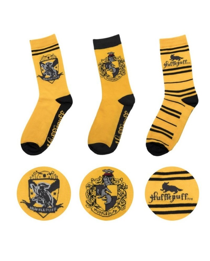 Pack de 3 Pares de calcetines Hufflepuff - Harry Potter