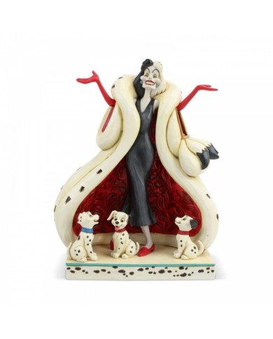 Disney Traditions : CRUELLA AND PUPPIES FIGURINE