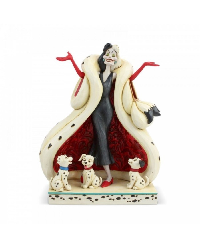 Disney Traditions : CRUELLA AND PUPPIES FIGURINE