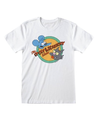 Camiseta Simpsons - Itchy And Scratchy Logo White - Unisex - Talla Adulto TALLA CAMISETA XL