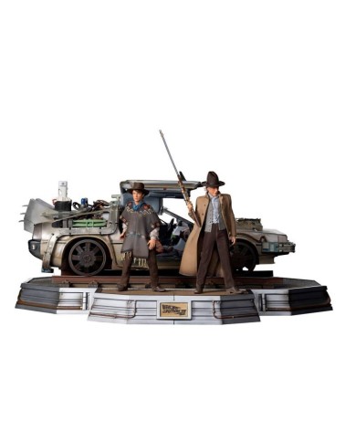 DeLorean Full Set Deluxe Regreso al Futuro III - BDS Art Scale Statue 1/10