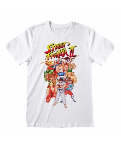 Camiseta  Group Shot White - Unisex - Talla Adulto - Streetfighter 2 TALLA CAMISETA L