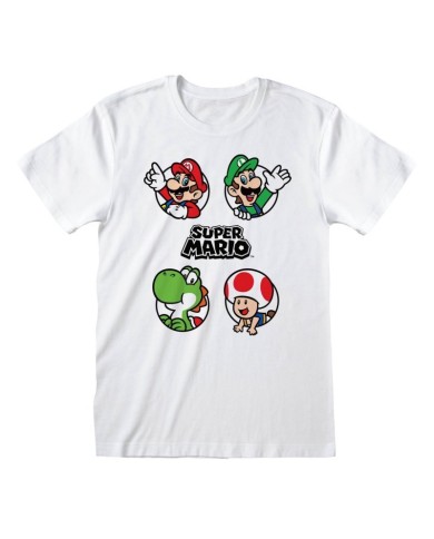 Camiseta Nintendo Super Mario – Circles - Unisex - Talla Adulto TALLA CAMISETA L