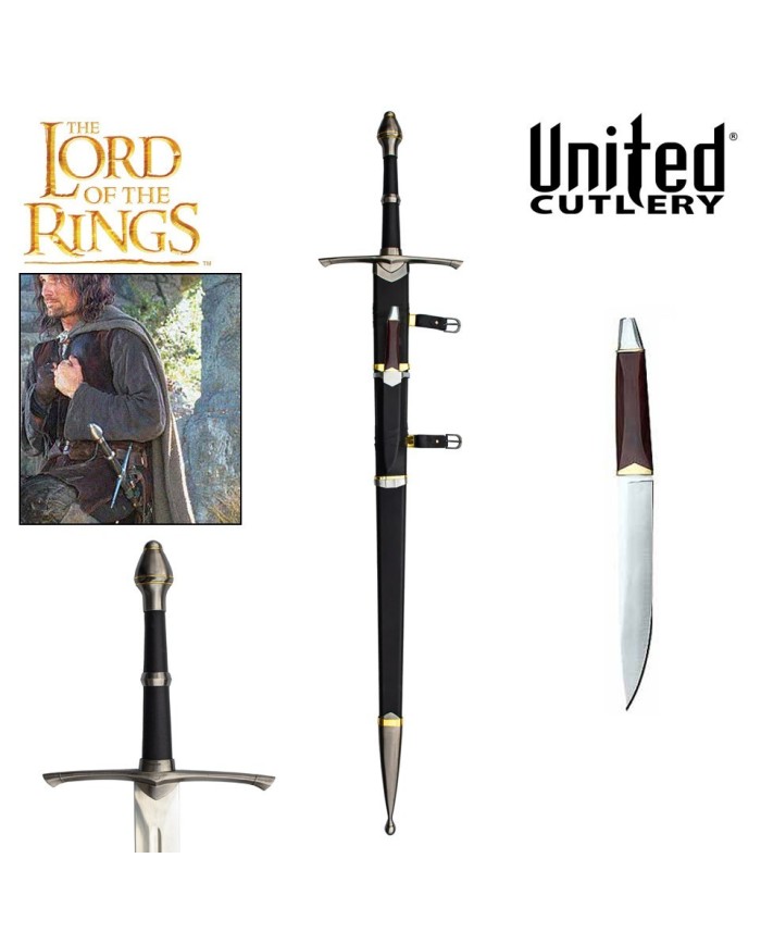 UC1366 Lord of the Rings Replica 1/1 Sheath with Dagger for the Strider Sword