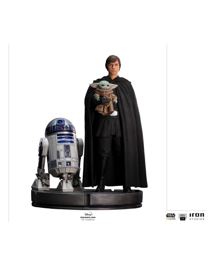 Luke Skywalker, R2-D2 & Grogu Star Wars The Mandalorian Estatua Legacy Replica 1/4
