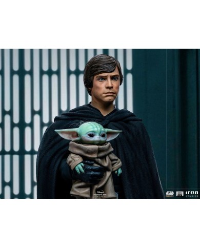 Luke Skywalker, R2-D2 & Grogu Star Wars The Mandalorian Estatua Legacy Replica 1/4