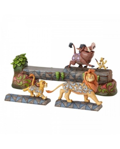 CAREFREE CAMARADERIE SIMBA, TIMON AND PUMBAA FIGURINE