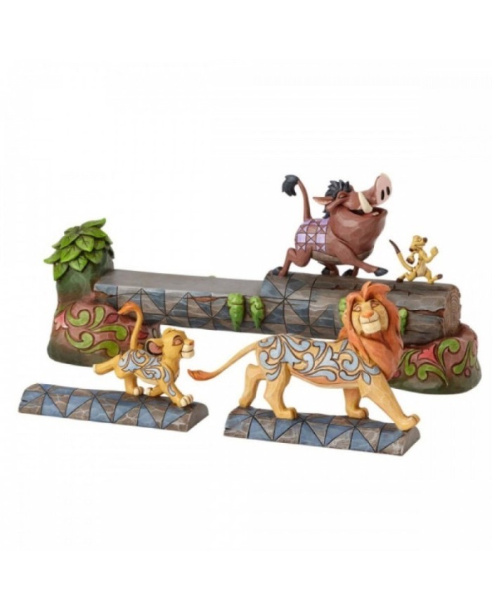 CAREFREE CAMARADERIE SIMBA, TIMON AND PUMBAA FIGURINE