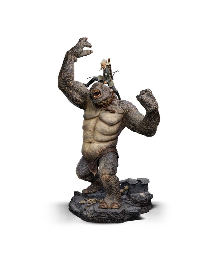 Cave Troll and Legolas - El Señor de los Anillos Estatua 1/10 Deluxe Art Scale
