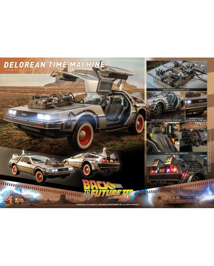 DeLorean Time Machine Regreso al Futuro III Vehículo Movie Masterpiece 1/6