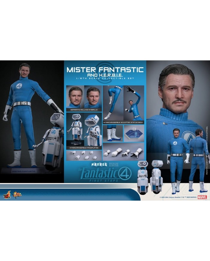 Mister Fantastic & H.E.R.B.I.E. Los Cuatro Fantásticos: primeros pasos Pack de 2 Figuras Movie Masterpiece 1/6