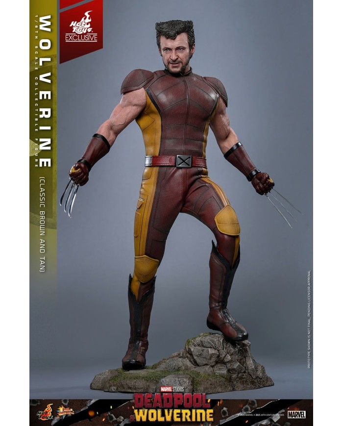 Wolverine (Classic Brown and Tan) Hot Toys Exclusive Deadpool & Wolverine Movie Masterpiece Action Figure 1/6