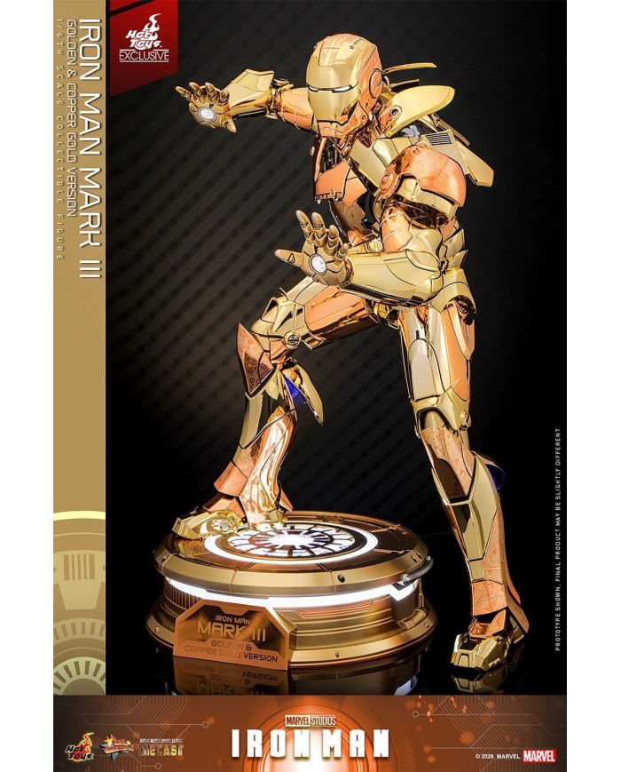Iron Man Mark III (Golden & Copper Gold Version) Hot Toys Exclusive Iron Man Movie Masterpiece Diecast Action Figure 1/6
