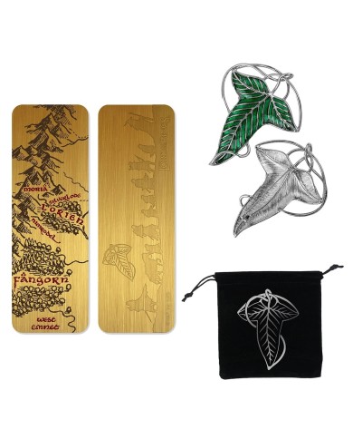 Pack Broche de Lothlórien y marcapáginas de metal - El Señor de los Anillos