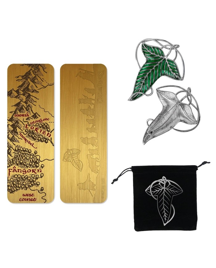 Pack Broche de Lothlórien y marcapáginas de metal - El Señor de los Anillos