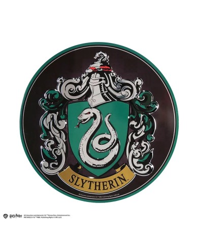 Placa redonda de aluminio Slytherin - Harry Potter