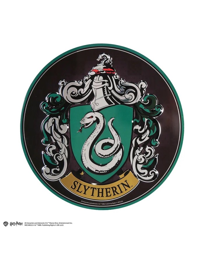 Placa redonda de aluminio Slytherin - Harry Potter