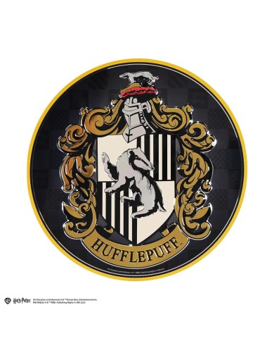 Placa redonda de aluminio Hufflepuff - Harry Potter